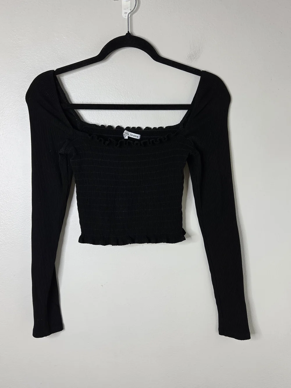 Reformation Jeans Sable Smocked Crop Top